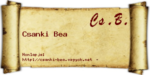 Csanki Bea névjegykártya